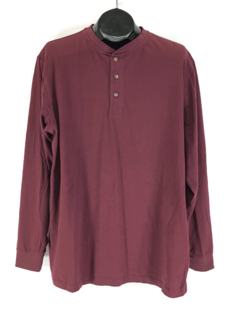 L.L. Bean Carefree Unshrinkable Tee Henley Men's Large Tall Traditional Fit Port